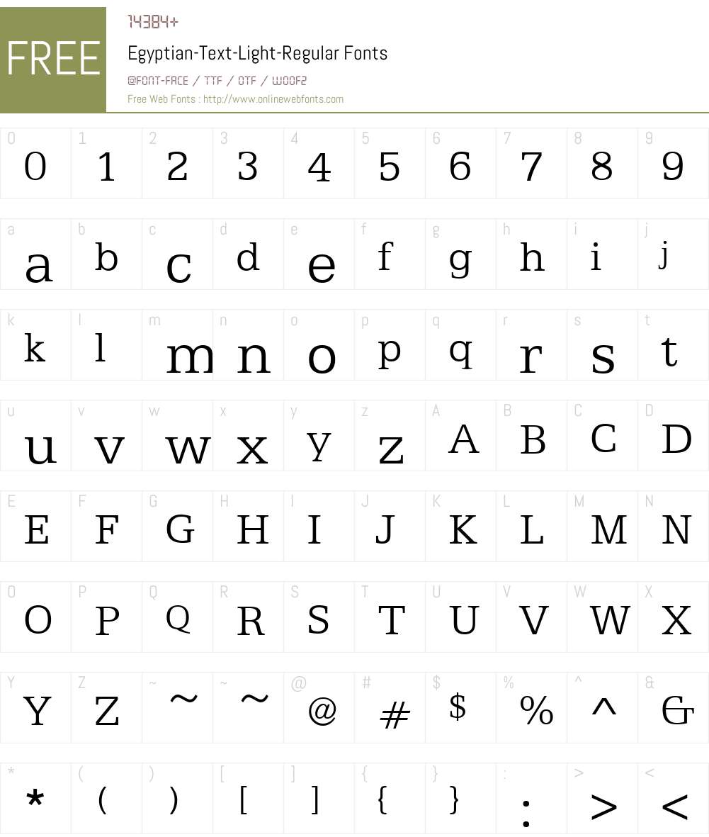 Egyptian-Text-Light Font Screenshots