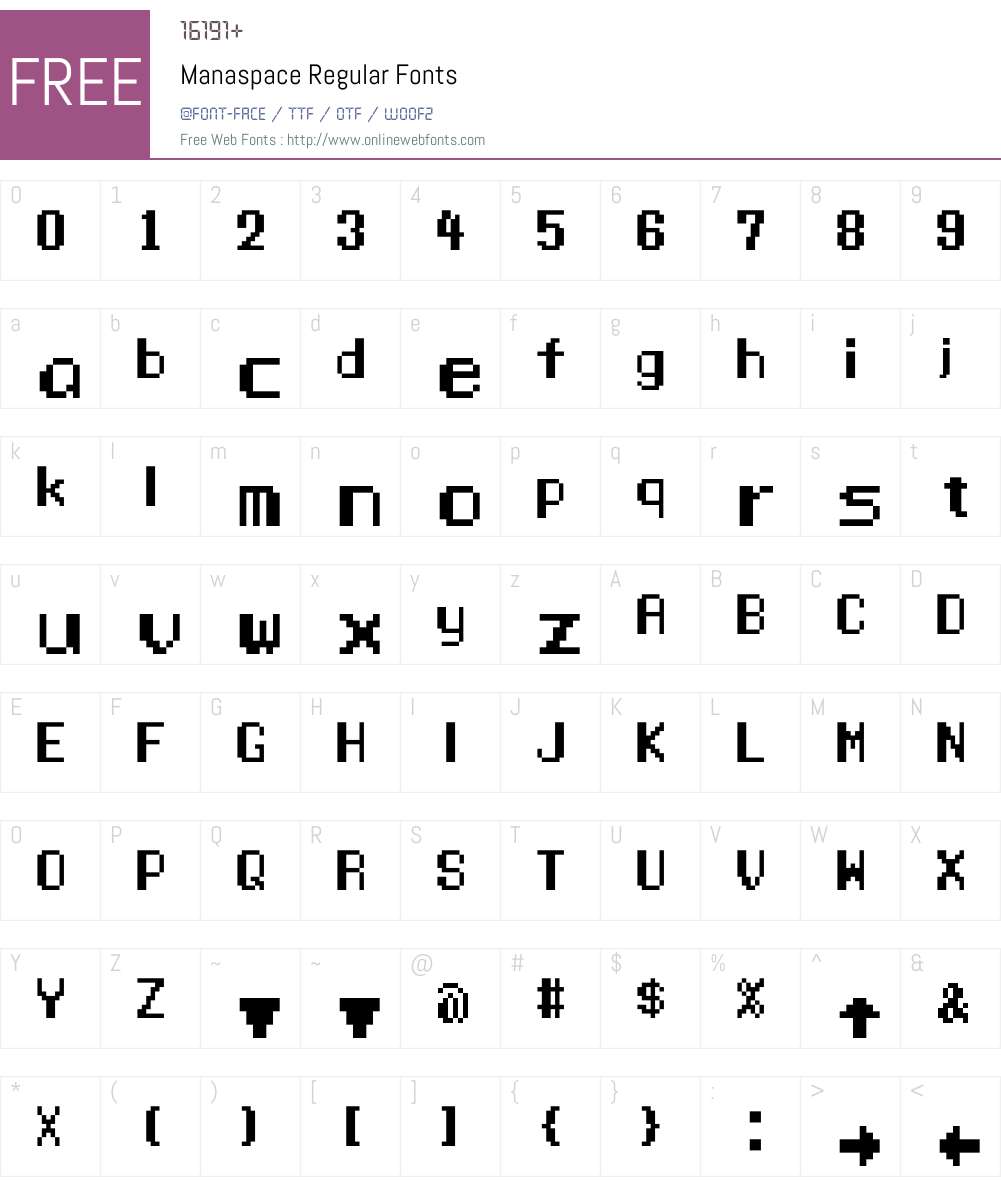 Manaspace Font Screenshots