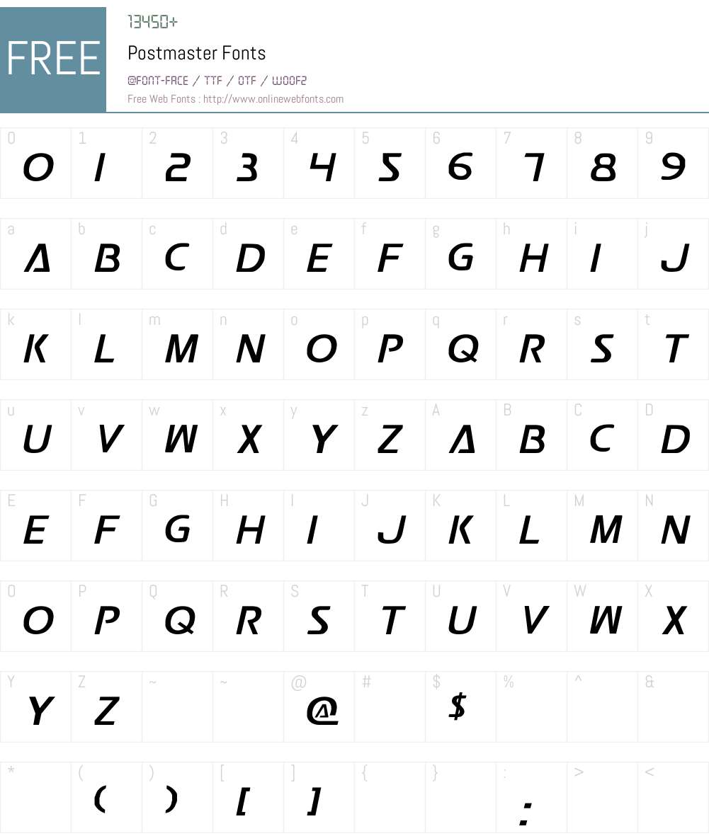 Postmaster Font Screenshots