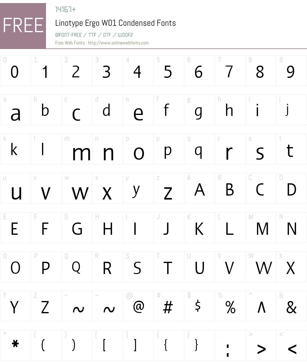 LinotypeErgoW01-Condensed Font Screenshots