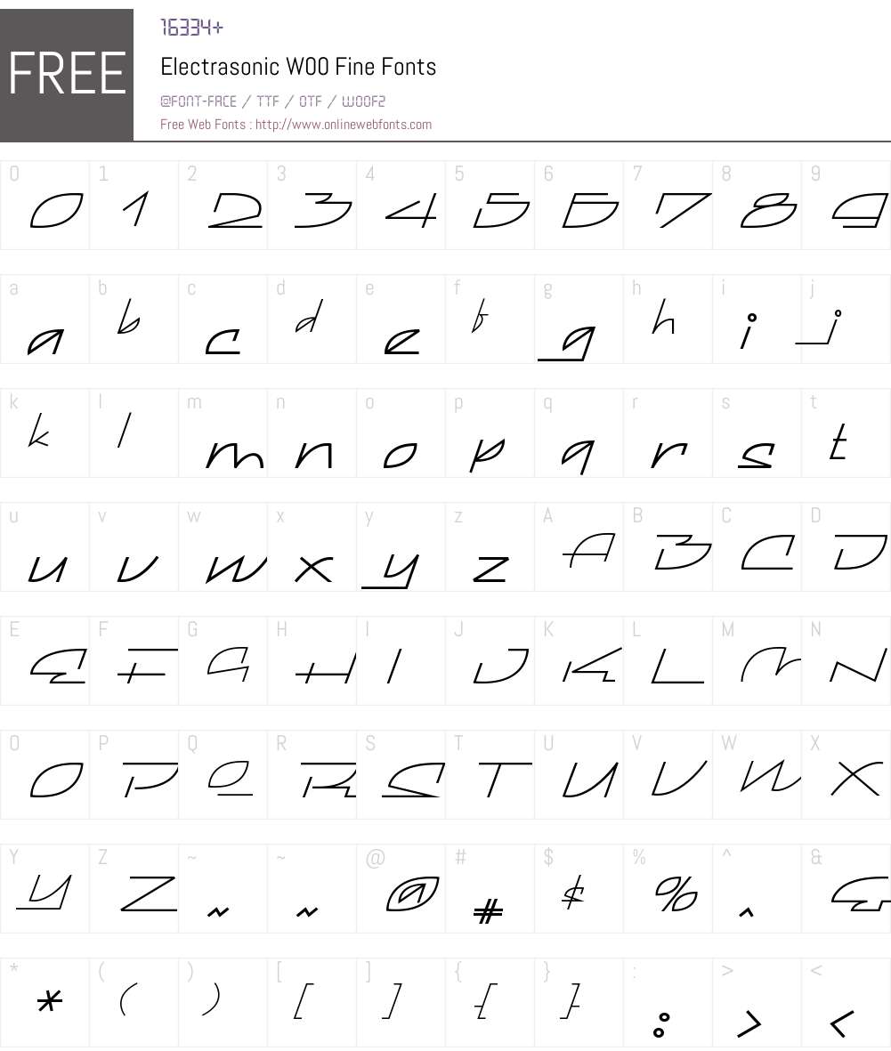 ElectrasonicW00-Fine Font Screenshots