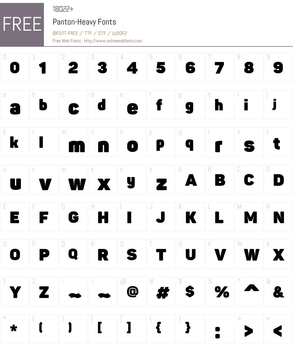 Panton-Heavy Font Screenshots