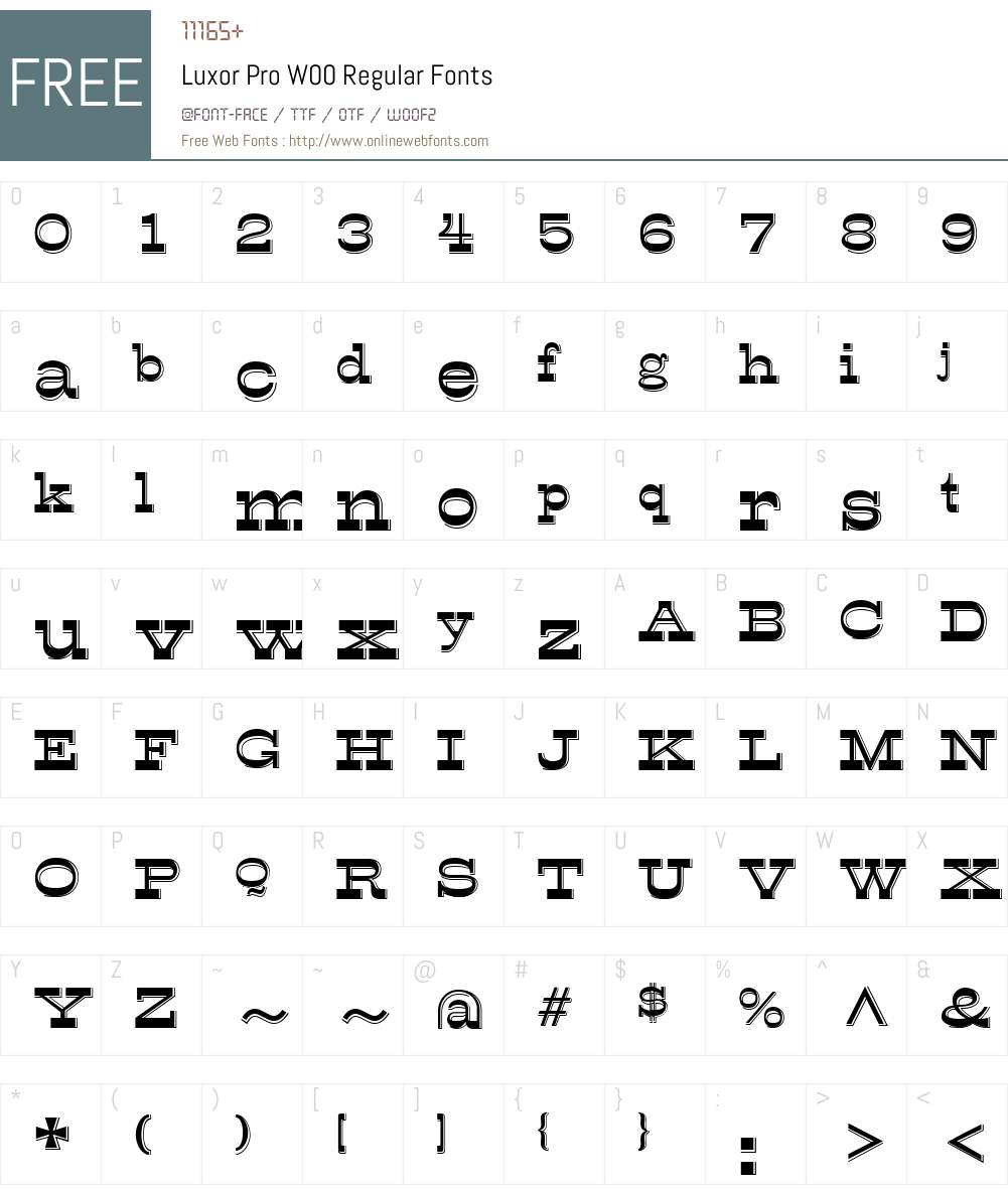 LuxorProW00-Regular Font Screenshots