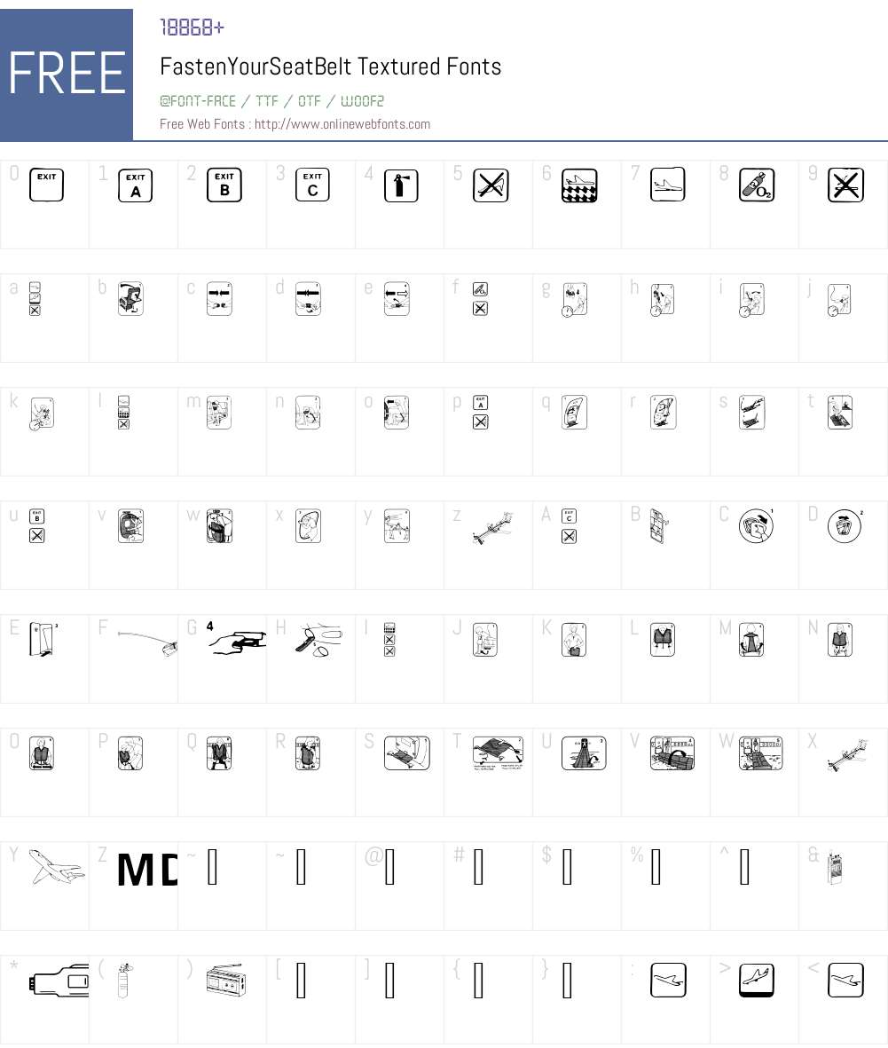FastenYourSeatBelt Font Screenshots