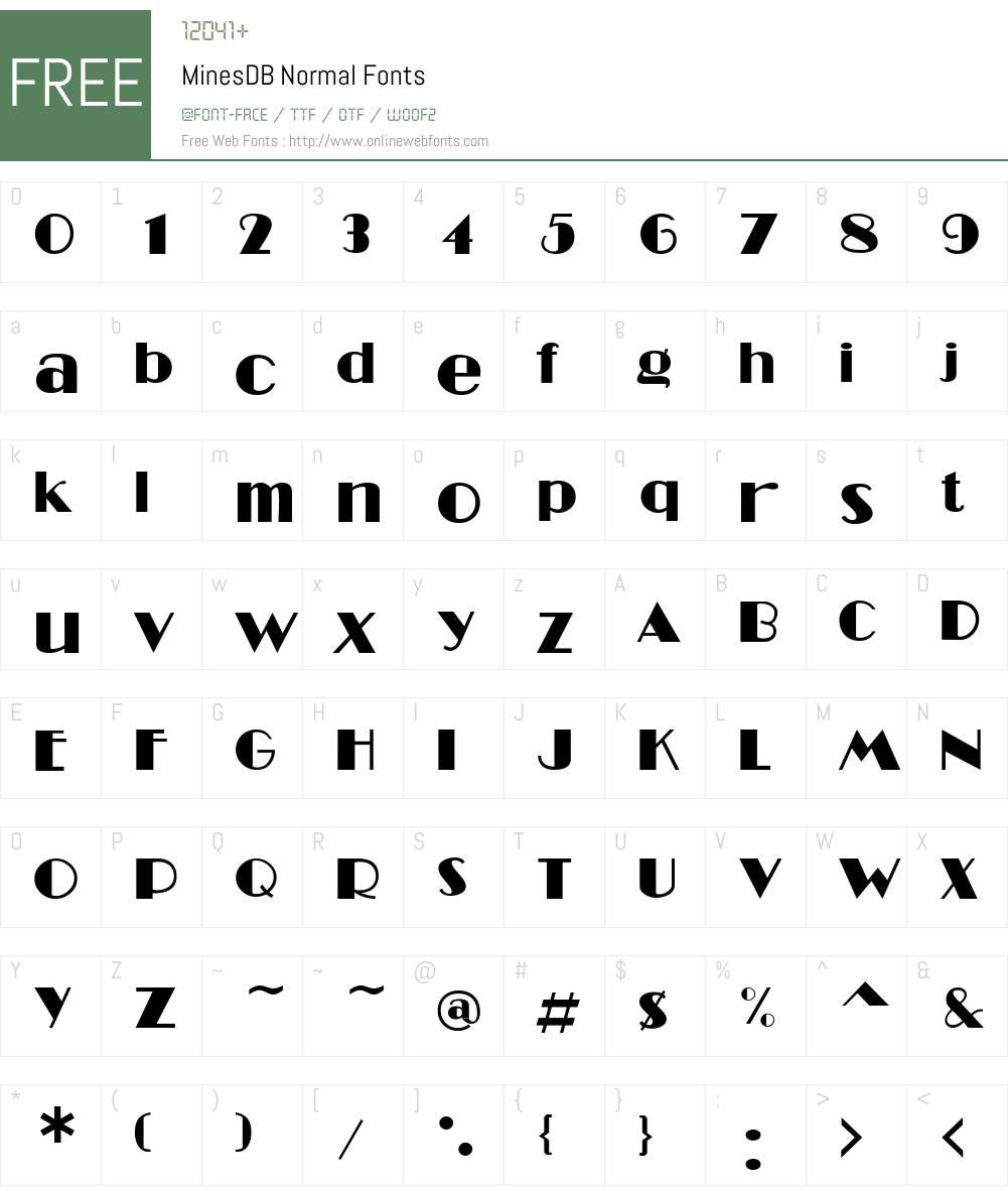 MinesDB Font Screenshots
