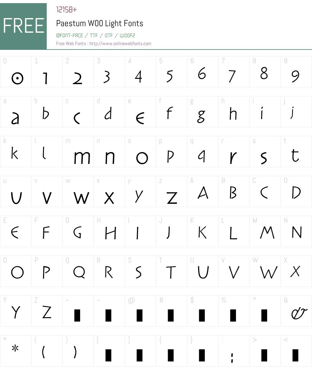 Paestum Font Screenshots