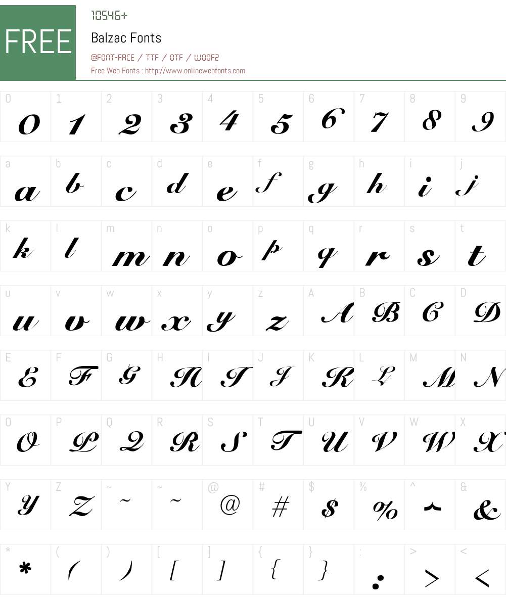 Balzac Font Screenshots