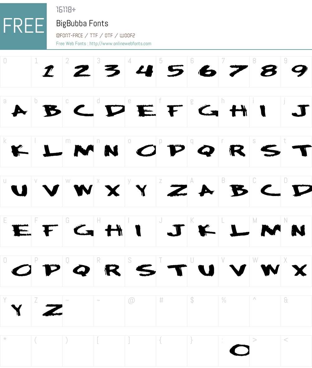 BigBubba Font Screenshots