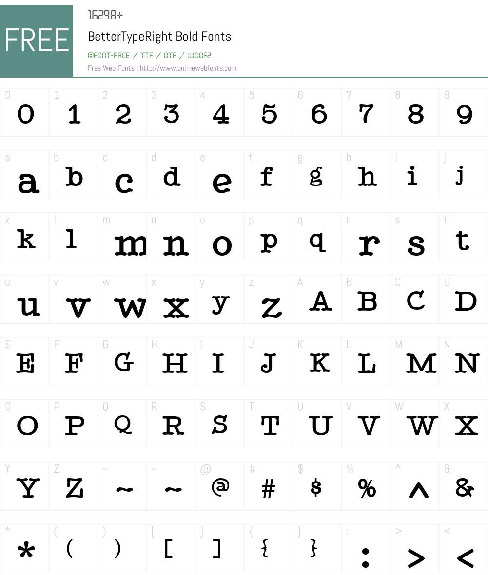 BetterTypeRight Font Screenshots
