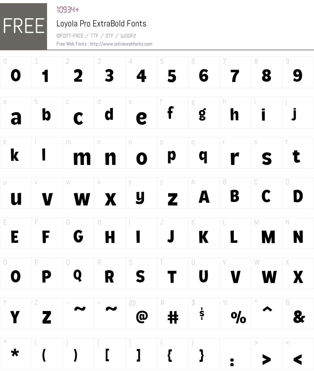 Loyola Pro ExtraBold Font Screenshots