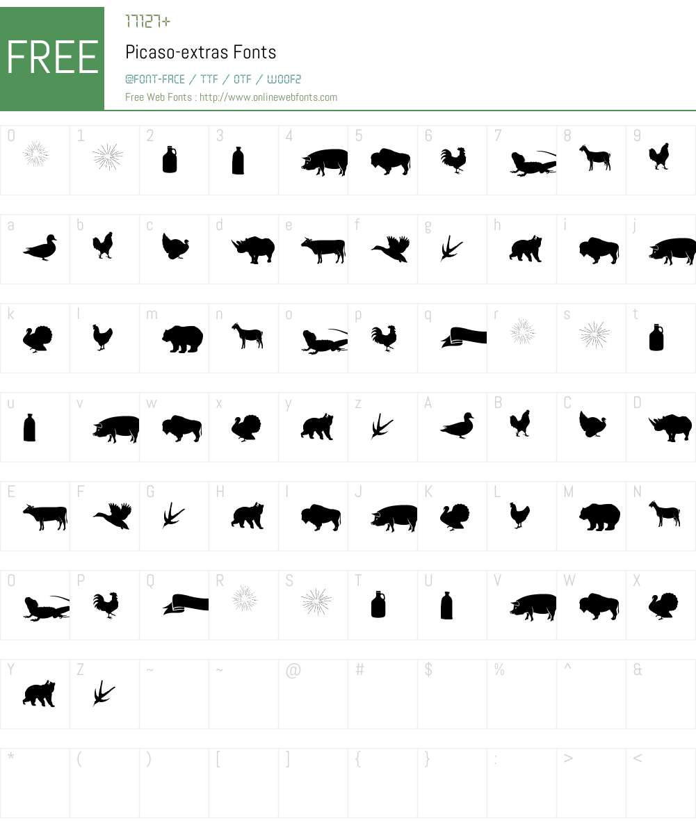 Picaso Font Screenshots
