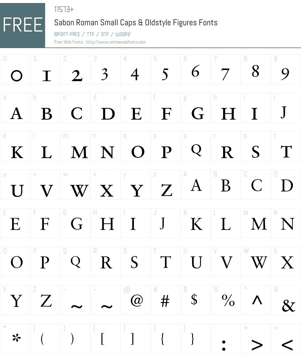 Sabon Font Screenshots
