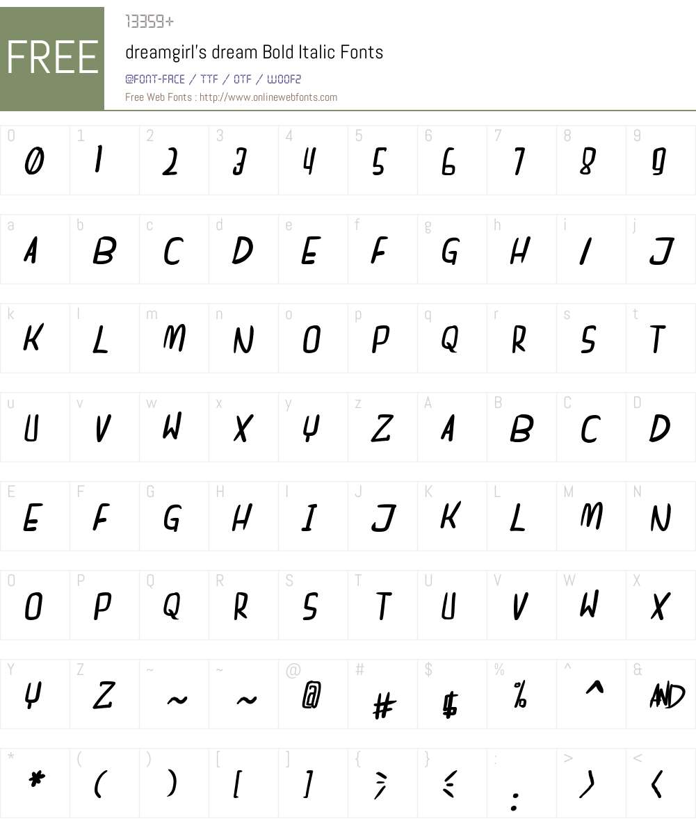 dreamgirl's dream Font Screenshots