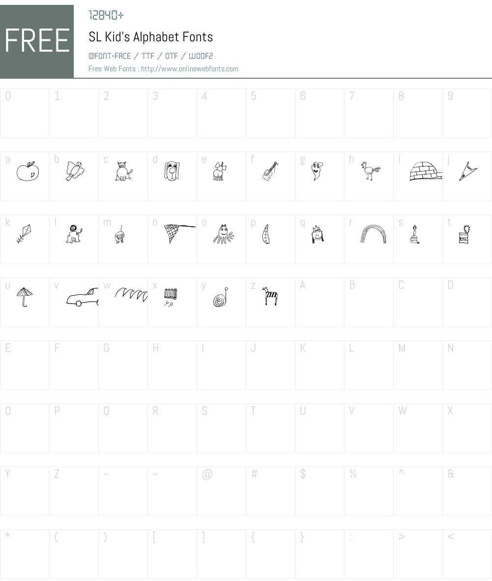 SL Kid's Alphabet Font Screenshots