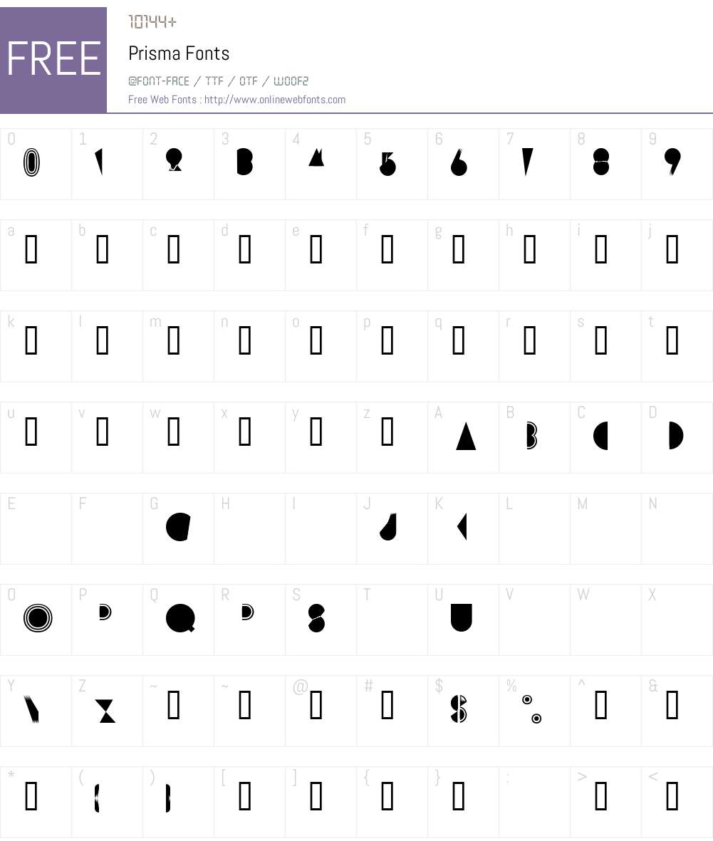 Prisma Font Screenshots