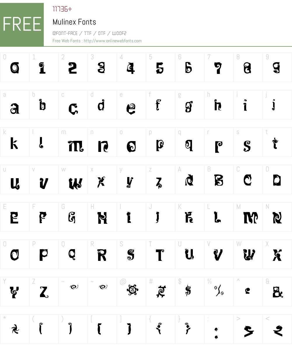 Mulinex Font Screenshots