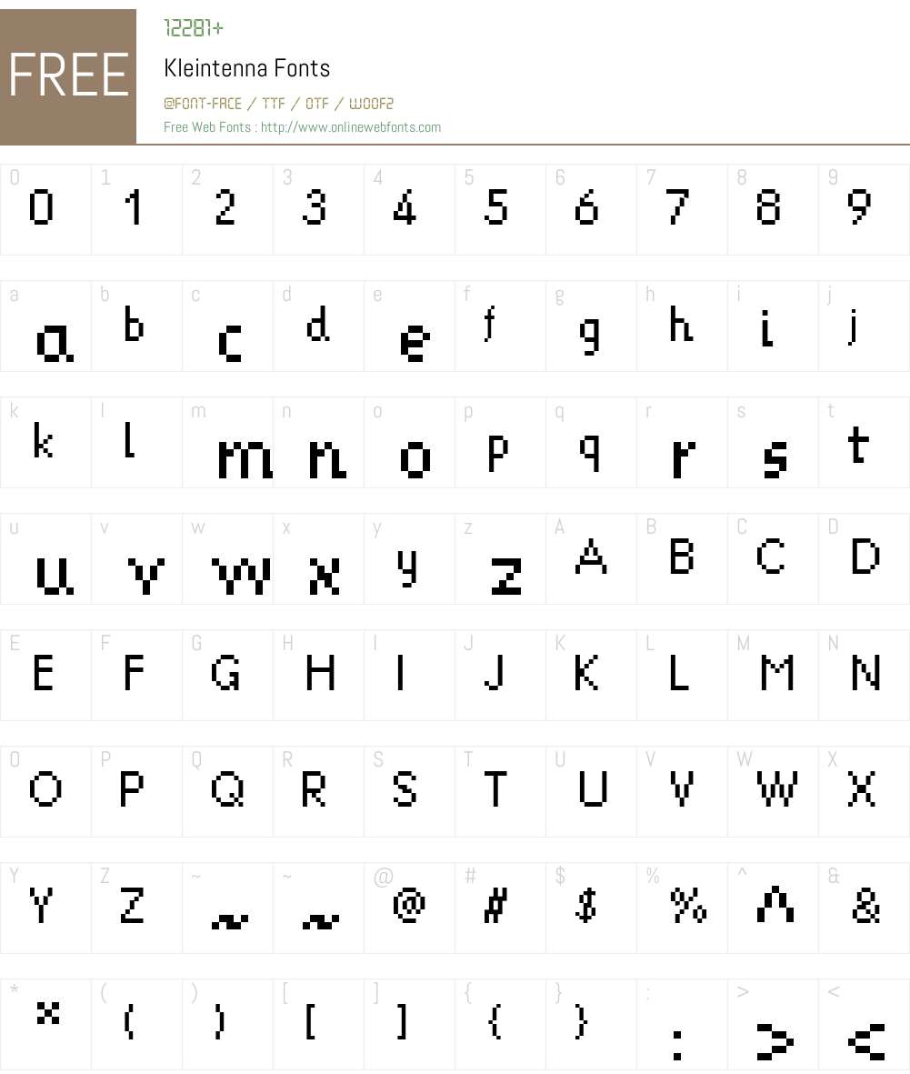 Kleintenna Font Screenshots