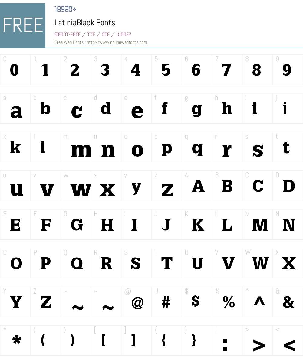 LatiniaBlack Font Screenshots