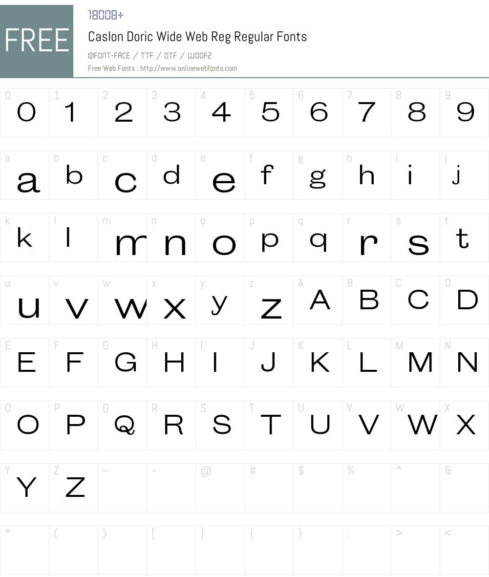Caslon Doric Wide Web Reg Font Screenshots