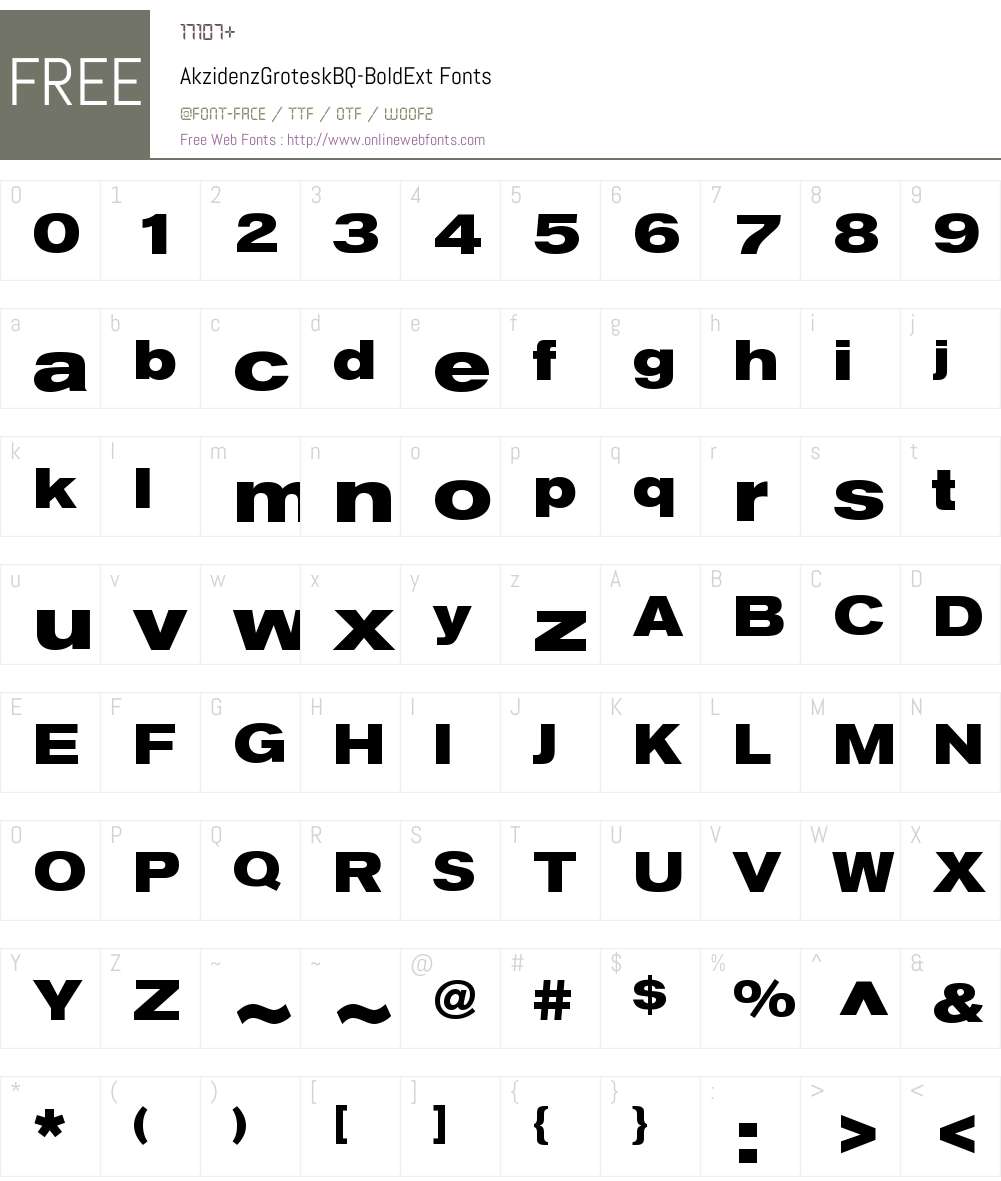 Akzidenz-Grotesk BQ Extended Font Screenshots
