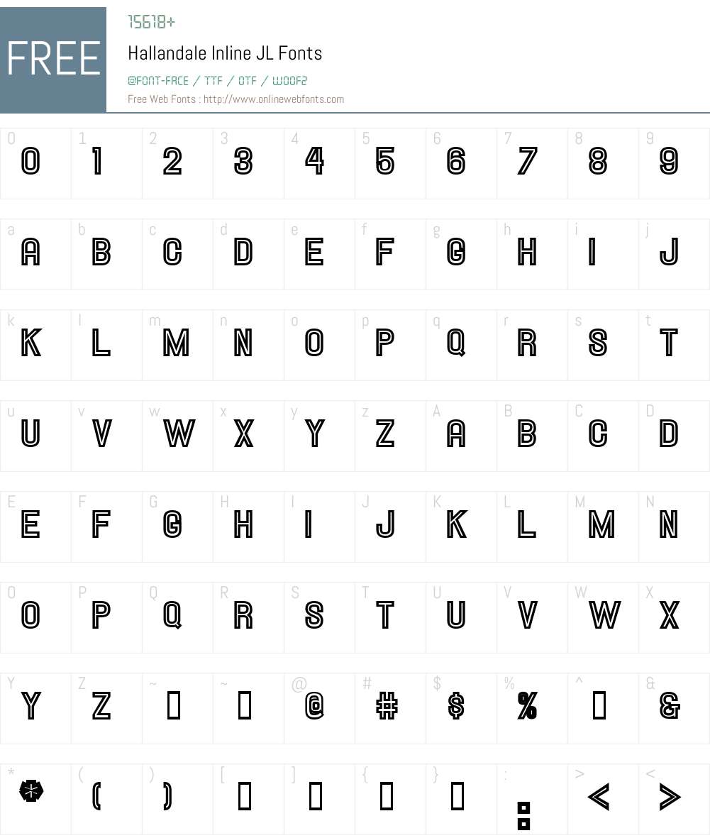 Hallandale Inline JL Font Screenshots