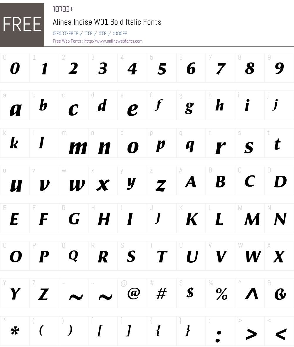 AlineaInciseW01-BoldItalic Font Screenshots
