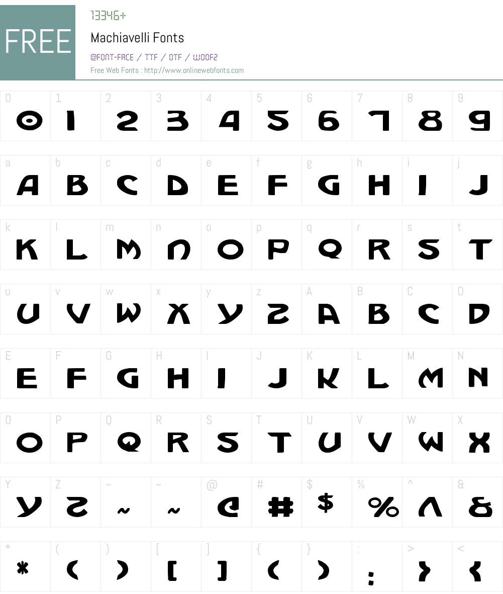 Machiavelli Font Screenshots