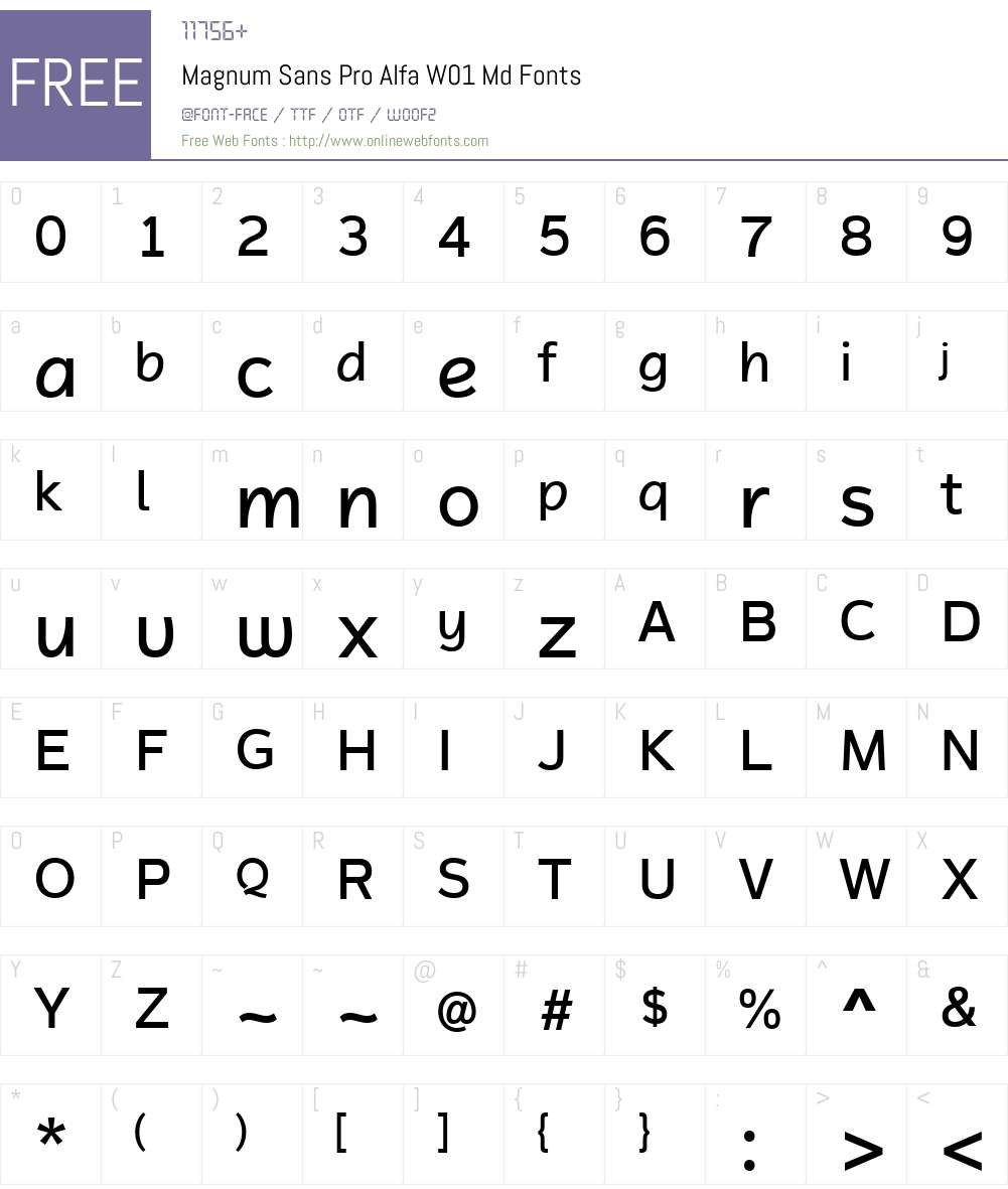 MagnumSansProAlfaW01-Medium Font Screenshots