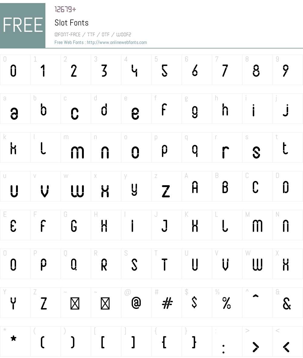 Slot Font Screenshots