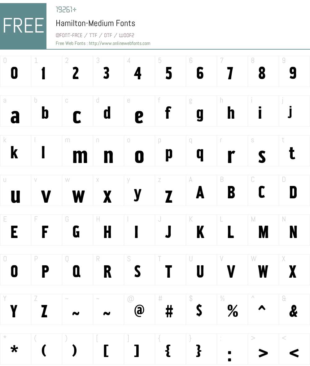 Hamilton Font Screenshots