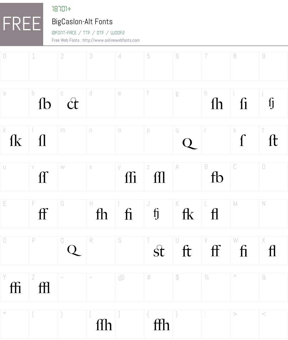 BigCaslon Font Screenshots