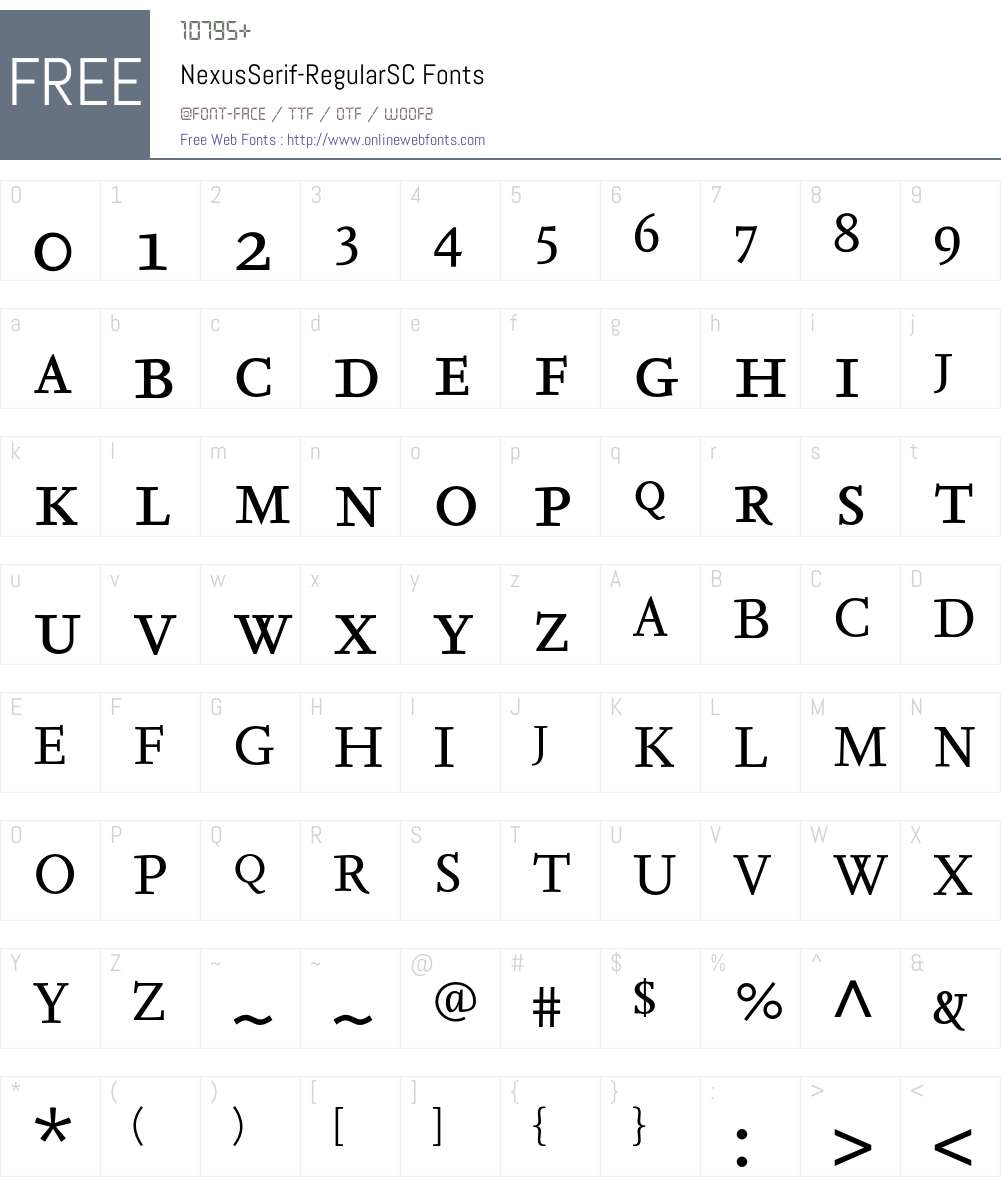 NexusSerif-RegularSC Font Screenshots