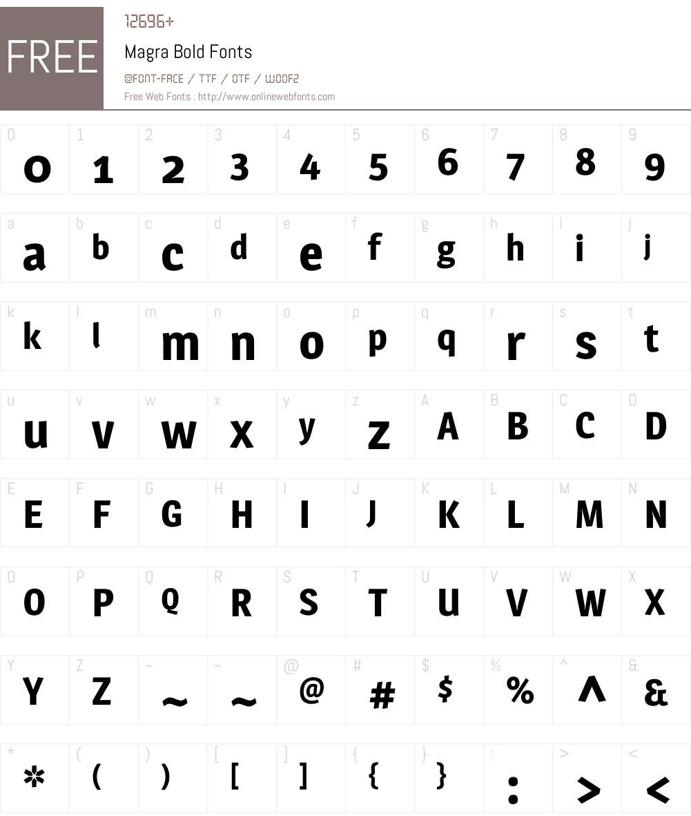 Magra Font Screenshots