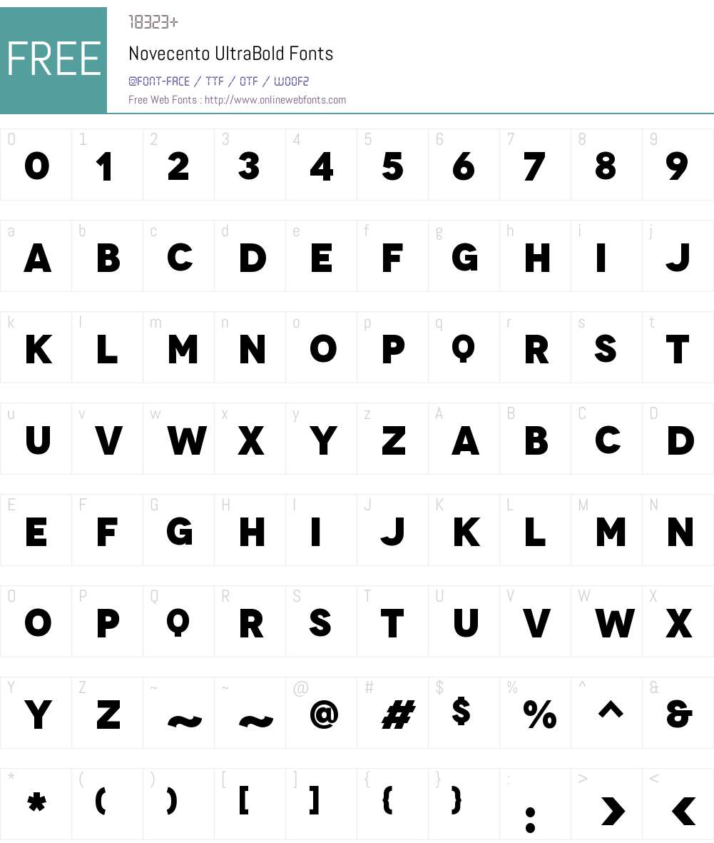 Novecento UltraBold Font Screenshots