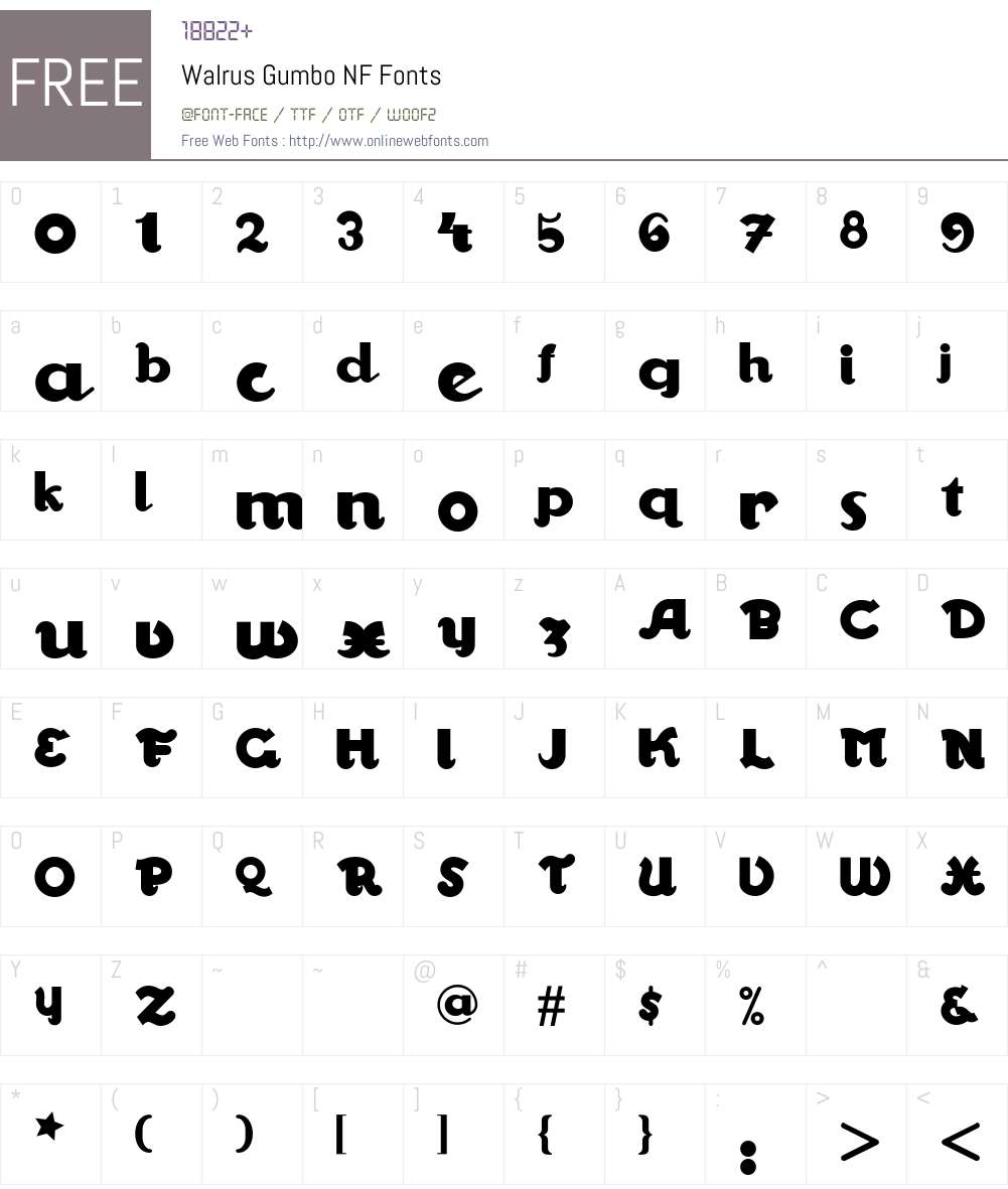 Walrus Gumbo NF Font Screenshots