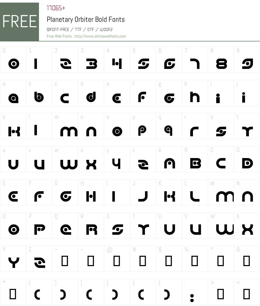 Planetary Orbiter Font Screenshots