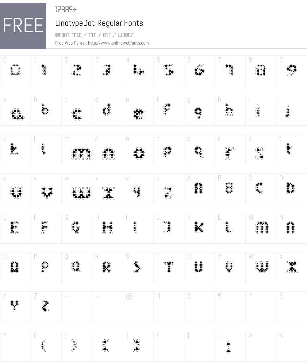 LinotypeDot Font Screenshots