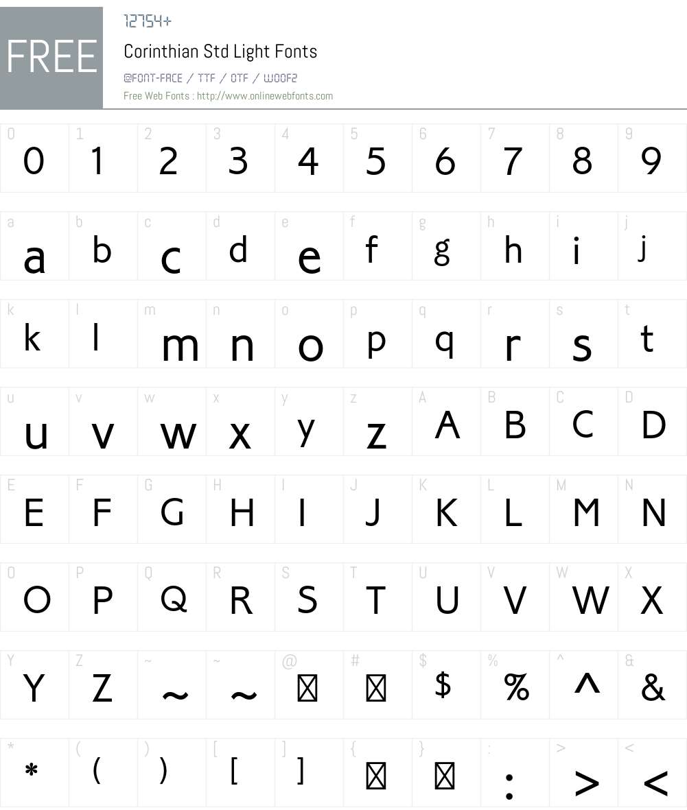 Corinthian Std Font Screenshots