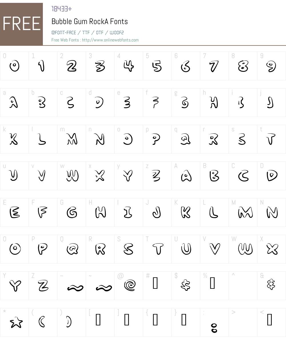 Bubble Gum RockA Font Screenshots