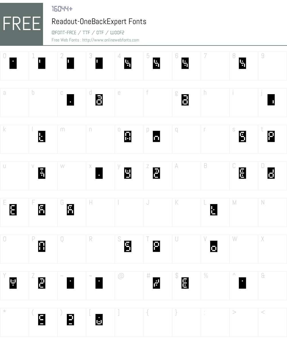 Readout Font Screenshots