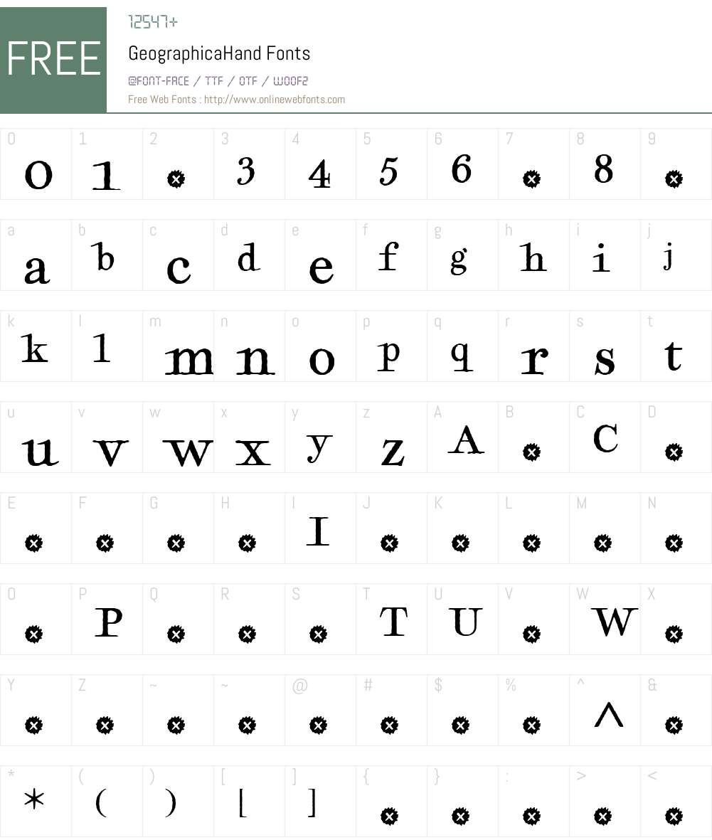 GeographicaHand Font Screenshots