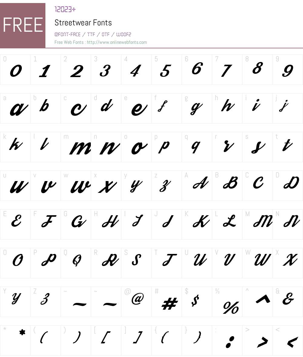 Streetwear Font Screenshots