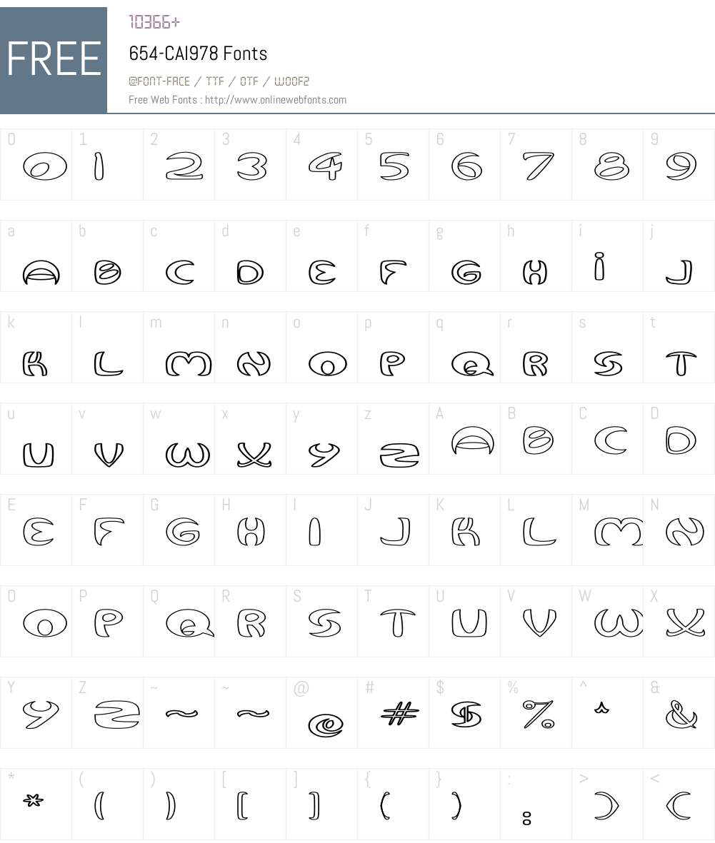 654-CAI978 Font Screenshots