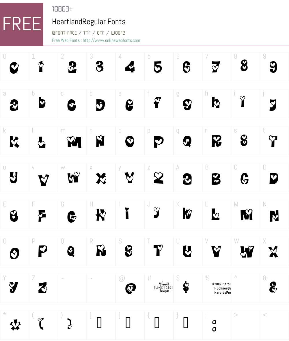 HeartlandRegular Font Screenshots