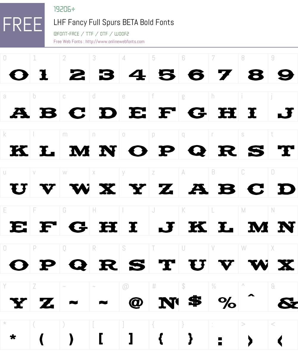 LHF Fancy Full Spurs BETA Font Screenshots