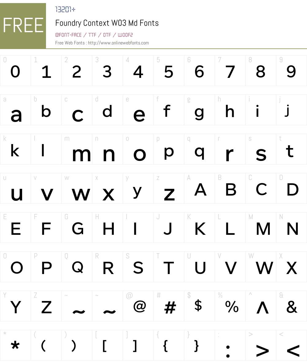 Foundry Context Font Screenshots