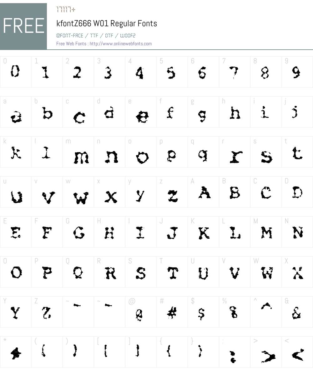 kfontZ666W01-Regular Font Screenshots