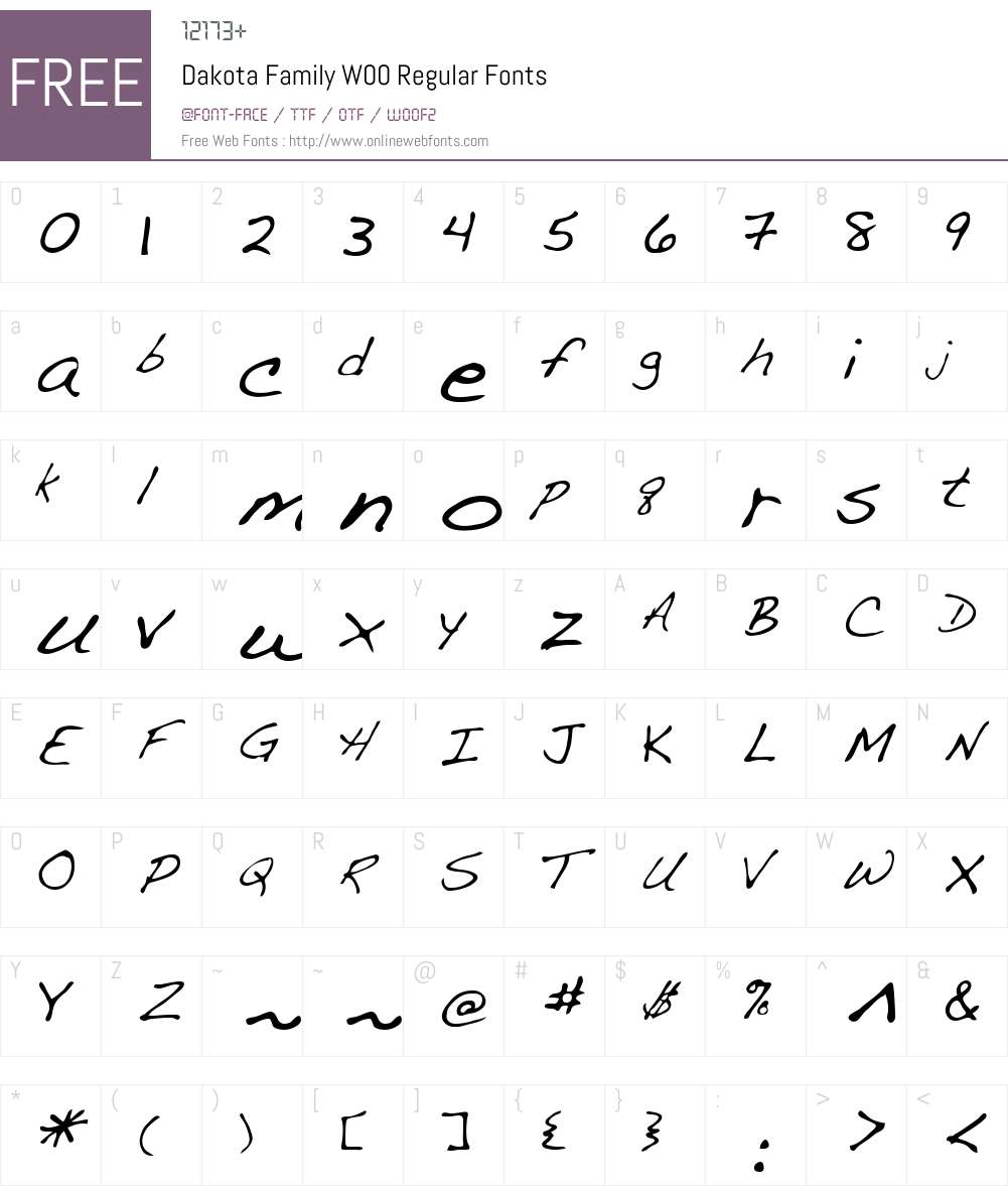 DakotaFamilyW00-Regular Font Screenshots