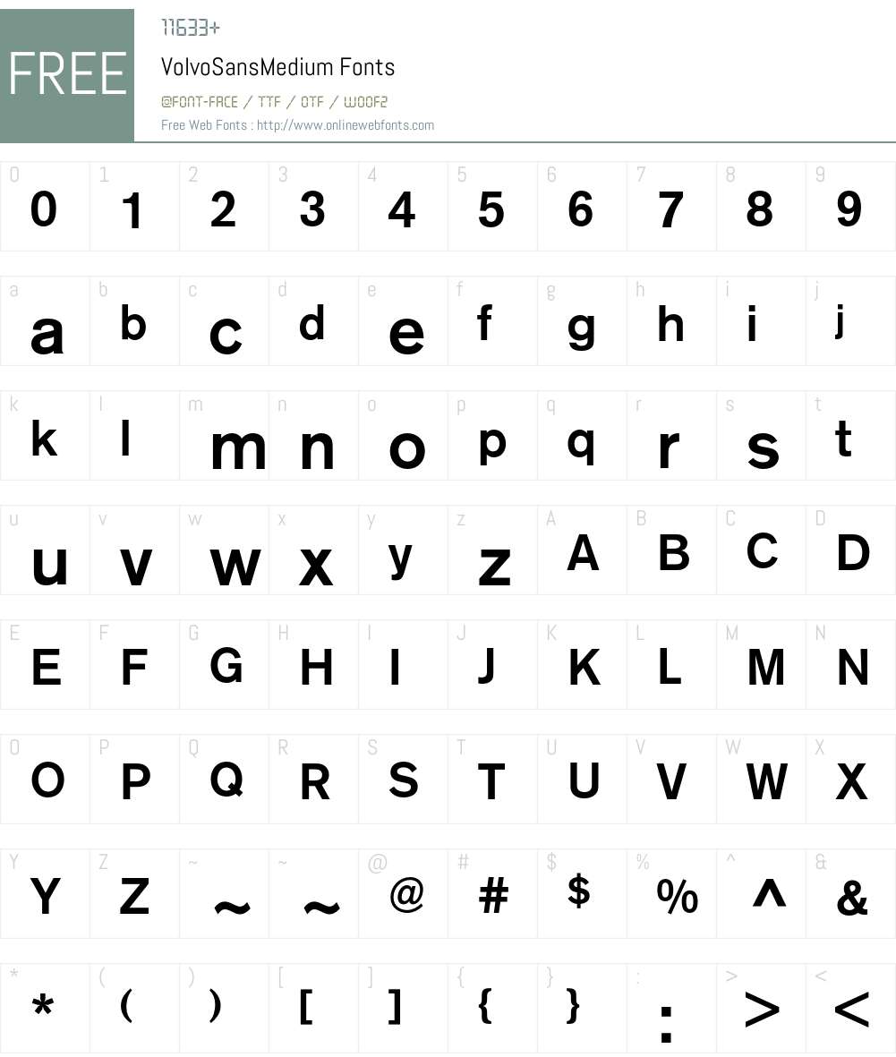 VolvoSans Font Screenshots