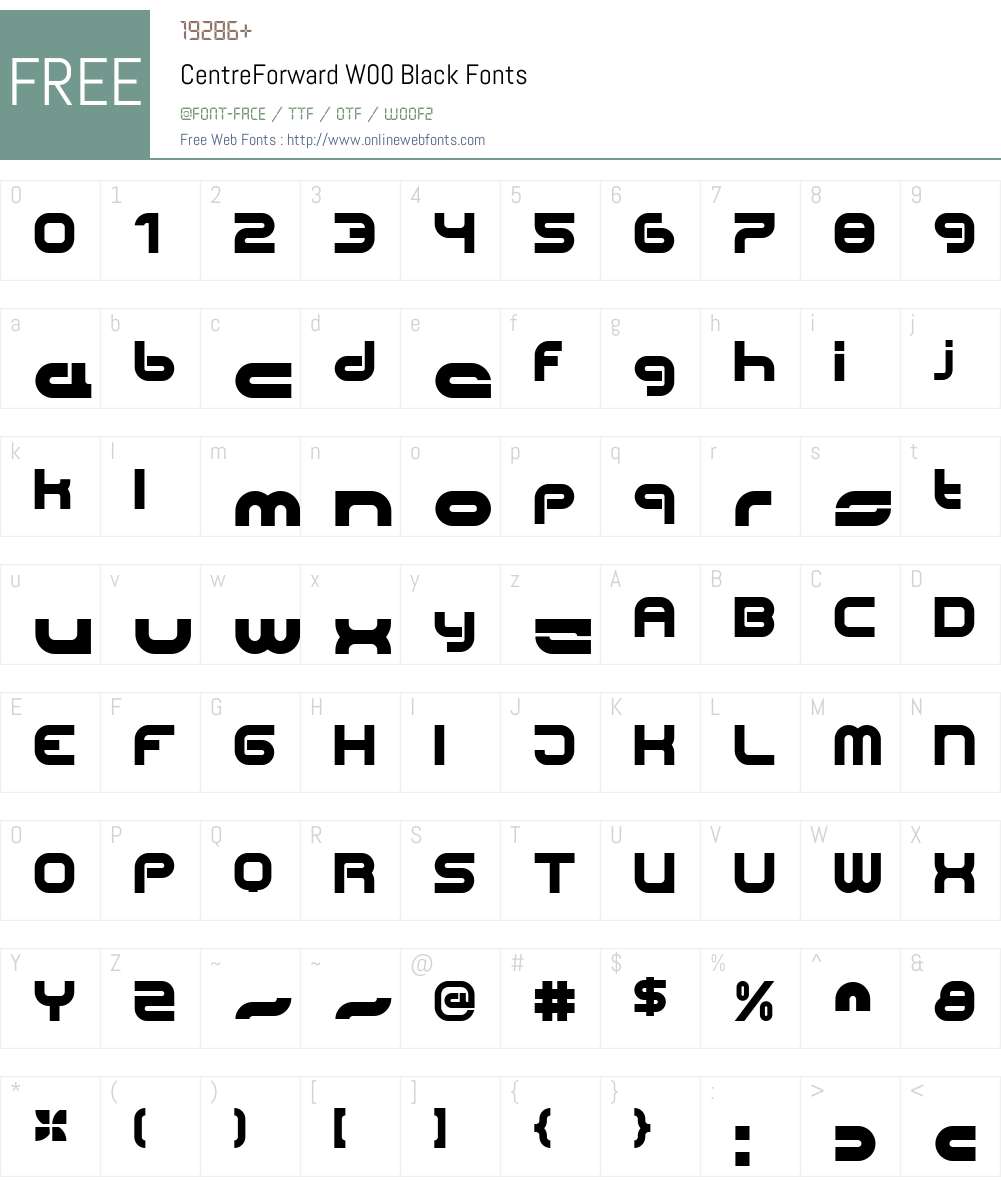 CentreForwardW00-Black Font Screenshots